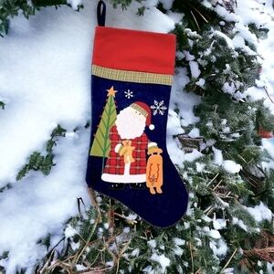 NWOT Holiday Home Santa Hooked Santa Stocking